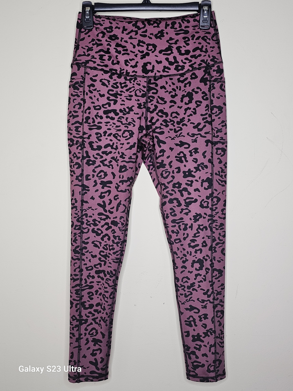 Mauve Leopard Print High-Waist Leggings